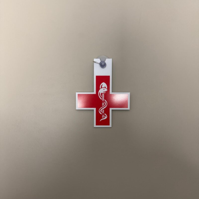 305 Croix Médecin rouge avec ventouse